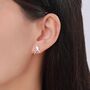 Mismatched Tiny Karate Stud Earrings In Sterling Silver, thumbnail 4 of 10