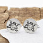 Personalised Silver Stag Crest Monogram Cufflinks, thumbnail 2 of 3