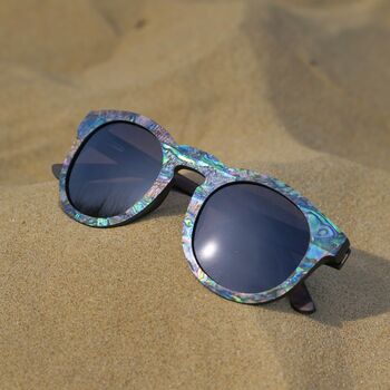 Rivington Seashell Sunglasses With Smoked Grey Lens, 3 of 9