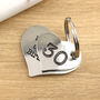 30th Birthday Gift Personalised Heart Two Pc Key Ring, thumbnail 3 of 8