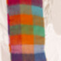 Vibrant Rainbow Plaid Warm Wrap Wool Blend Scarf, thumbnail 6 of 9