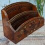 Gift For Dad, Wooden Carved Letter Rack Desk Tidy, thumbnail 5 of 8