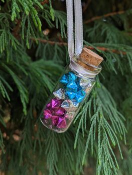 Sparkly Origami Stars Christmas Tree Decoration, 3 of 4