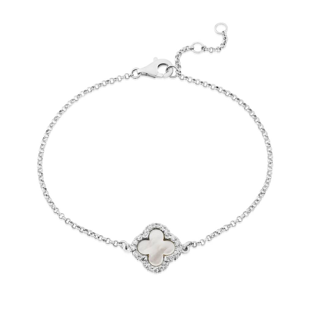 Sterling Silver And Mother Of Pearl Clover Bracelet By Auree Jewellery ...