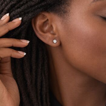 Hammered Sterling Silver Disc Stud Earrings – 5mm, 3 of 4