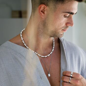 Mini Bar Steel Pendant Necklace For Men, 10 of 12
