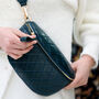 Quilted Cow Leather Crossbody Handbag, thumbnail 2 of 10