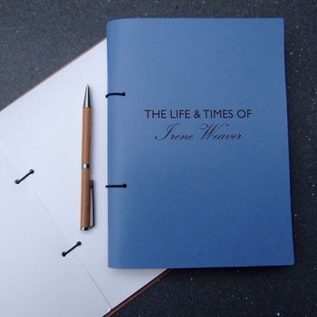 Personalised 'Life And Times' Leather Memory Book, 4 of 7