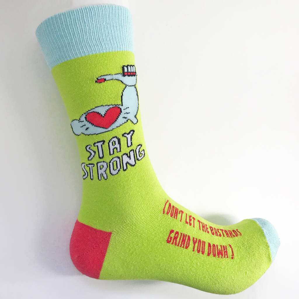 Stay Strong Encouragement Socks By Angela Chick