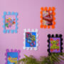 Candy Blue Wall Print Blobby Frame Free Print Included, thumbnail 3 of 8