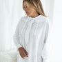 Women's White Cotton Long Sleeve Victorian Nightdress, thumbnail 4 of 4