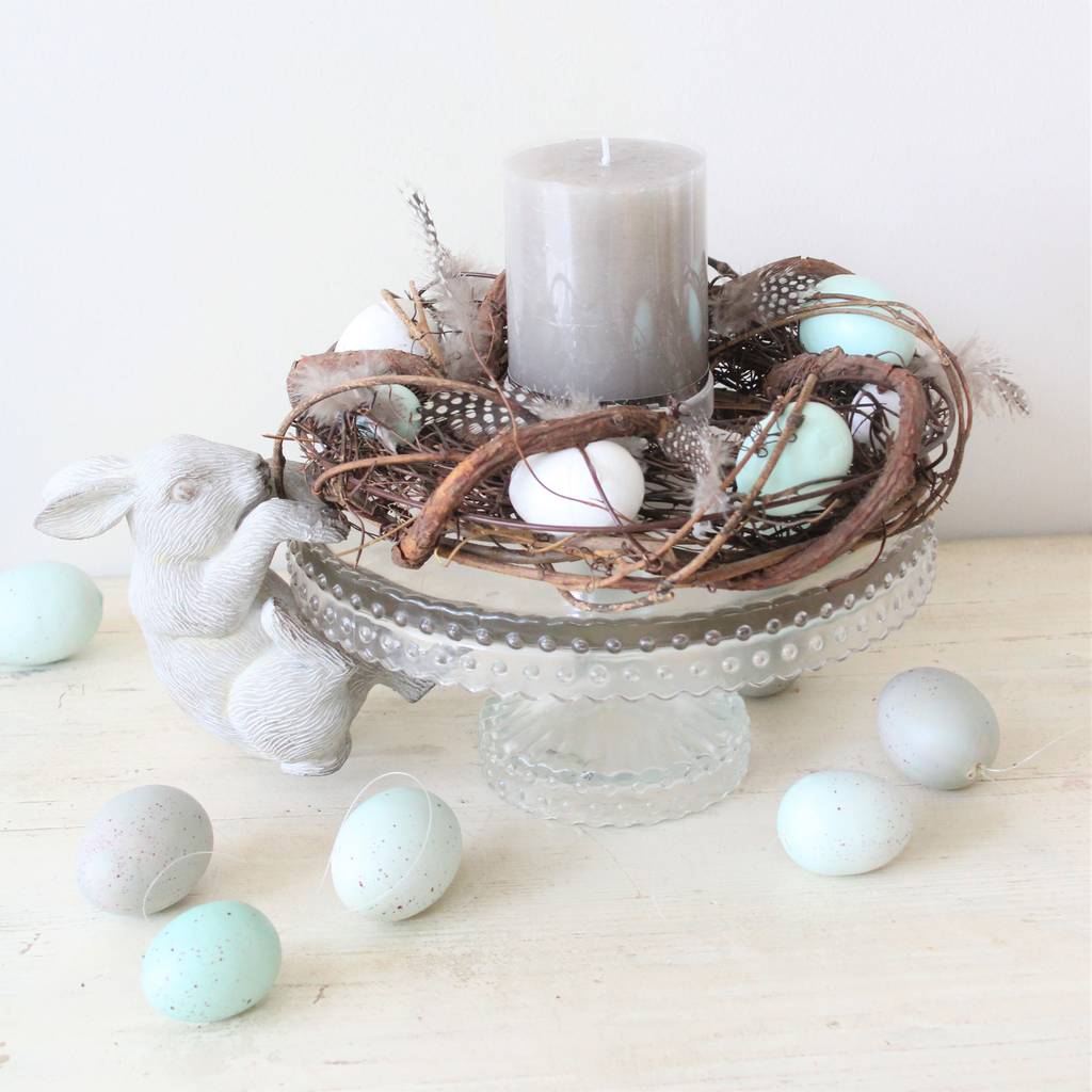 Easter Table Centerpiece With Candle By Ella James