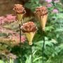 Set Of Three Copper Rosette Flower Stakes Ltzaf151, thumbnail 2 of 9