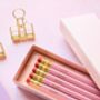 Pink Personalised Pencil Gift Set, thumbnail 1 of 4