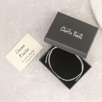 Silver 925 Cancer Support Chemo Finito Morse Code Bracelet, 3 of 7