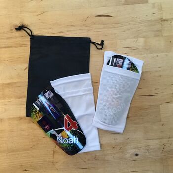 Personalised Shin Pads Kids Football Soccer Gift One, 10 of 12