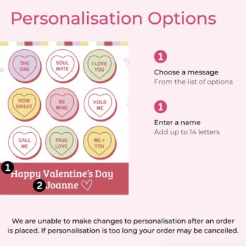 Personalised Love Hearts Retro Sweets Tin Valentine's Gift, 2 of 4