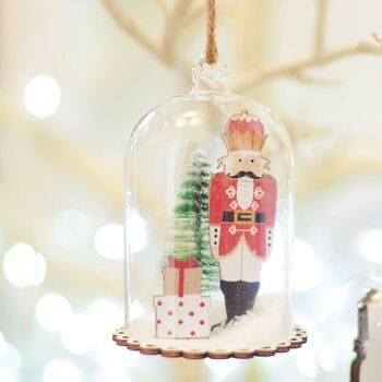 Nutcracker Soldier Glass Dome Christmas Tree Decoration, 3 of 3