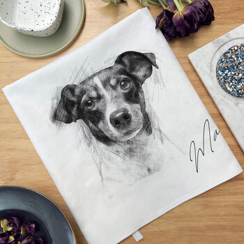 Personalised Your Dog Photo Portrait Tea Towel, 8 of 11