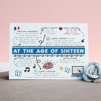 Personalised 16th Birthday Age Card, 3 of 4