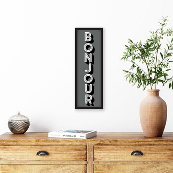 Bonjour Printed Hallway Sign, 5 of 9