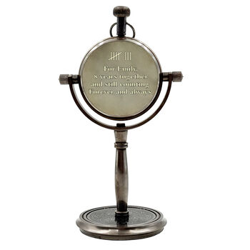 Personalised 8th Anniversary Gift Bronze Desk Clock, 4 of 9