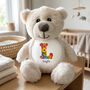 Personalised Flower Alphabet Cream New Baby Teddy Bear, thumbnail 1 of 6