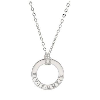 Personalised Sterling Silver Roman Numeral Necklace, 3 of 4