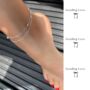 Sterling Silver Ankle Bracelet Christmas Gift, thumbnail 2 of 6