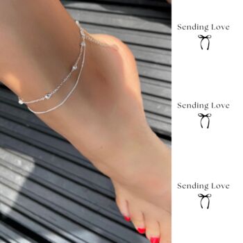 Sterling Silver Ankle Bracelet Christmas Gift, 2 of 6