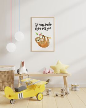 Inspirational Children's Sloth Print Collection, 8 of 8