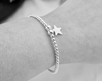 Sterling Silver Bracelet With Silver Star Charm, 2 of 5