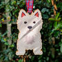 Westie Hanging Wooden Christmas Decoration, thumbnail 6 of 6