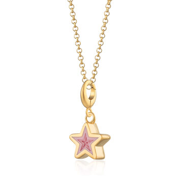 Geometric Pink Star Charm Necklace, 3 of 9