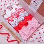Pink And Hear Print Baby Bow Headband Bundle Gift Set, thumbnail 3 of 5