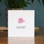 New Baby Wooden Elephant Card, thumbnail 1 of 2