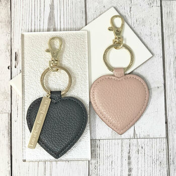 Faux Leather Personalised Heart Keyring, 2 of 10