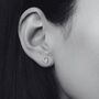 Knot Stud Earrings Silver, thumbnail 2 of 2