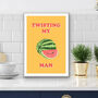 Twisting My Melons Man Kitchen Print, thumbnail 1 of 3