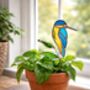 Kingfisher Stained Glass Plant Stake, thumbnail 1 of 6