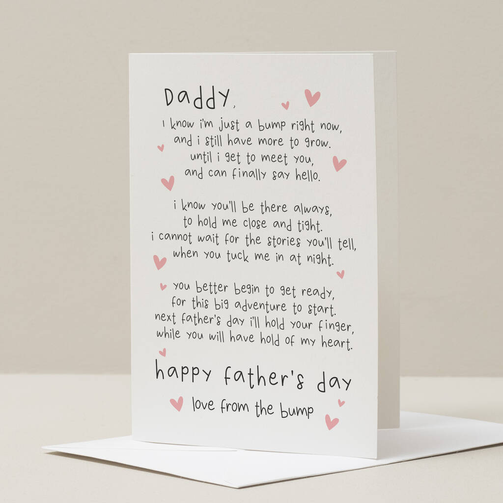 Daddy Father's Day Poem Card From Bump