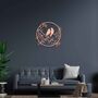 Birds On Branch Round Wooden Home Room Wall Art, thumbnail 5 of 10