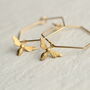 Hexagon Bee Hoop Earrings, thumbnail 2 of 6