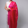 100% Mulberry Silk Scarf, Hot Pink With Red Stripes In Gift Box, thumbnail 4 of 10