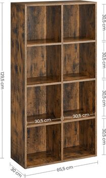 Bookcase Floor Standing Storage Unit Wooden Bookshelf, 12 of 12