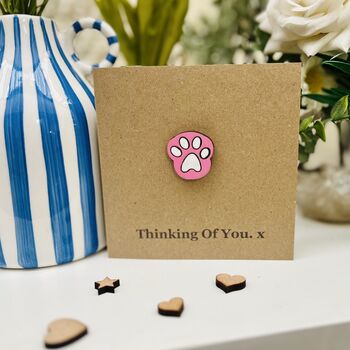 Thinking Of You Pet Loss Paw Card Cat Or Dog, 3 of 9