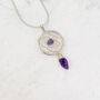 Silver Dream Catcher Necklace With Natural Amethyst Drop / Christmas Gifts, thumbnail 1 of 4
