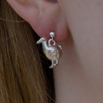 Sterling Silver Dodo Earrings, 2 of 6