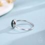 Oval Cabochon Moss Agate Classic Single Stone In Sterling Silver, thumbnail 6 of 12