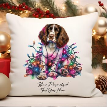 Personalised Springer Spaniel In Christmas Lights, 10 of 10